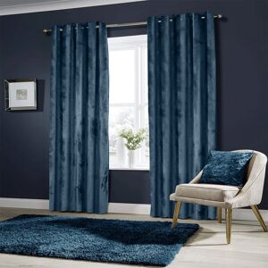 Fairmont Park Winkel Heavy Velvet Eyelet Ready Made Thermal Drapes & Curtains Navy 228 x 228cm Fairmont Park Winkel Heavy Velvet Eyelet Ready Made Thermal Drapes & Curtains Navy 228 x 228cm