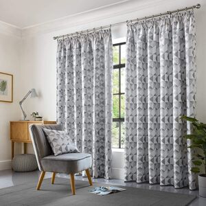 Hykkon Stamper Pencil Pleat Room Darkening Curtains Silver/Charcoal 168 W x 229 D cm Hykkon Stamper Pencil Pleat Room Darkening Curtains Silver/Charcoal 168 W x 229 D cm