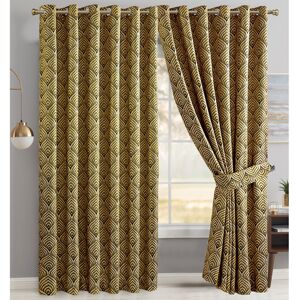 Fairmont Park Annelise Eyelet Room Darkening Curtains Ochre 168 W x 183 D cm Fairmont Park Annelise Eyelet Room Darkening Curtains Ochre 168 W x 183 D cm