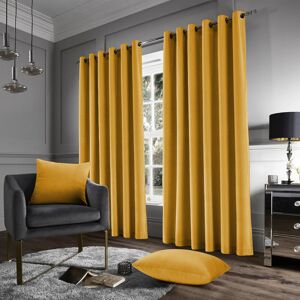 Fairmont Park Stockholm Heavy Crushed Velvet Eyelet Sheer Curtains Ochre Width 168 x Drop 228 cm Fairmont Park Stockholm Heavy Crushed Velvet Eyelet Sheer Curtains Ochre Width 168 x Drop 228 cm