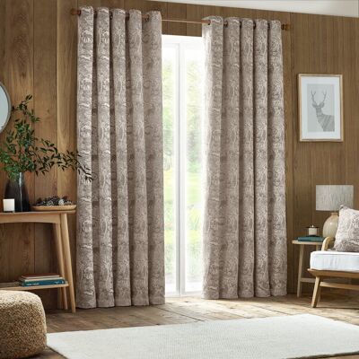 Taupe Winter Woods Chenille Curtains - Curtains Taupe Winter Woods Chenille Curtains - Curtains