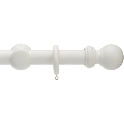ClassicLiving Keswick Wooden Complete Curtain Pole and Hardware Set Linen White 3.5cm H x 200cm W x 3.5cm D ClassicLiving Keswick Wooden Complete Curtain Pole and Hardware Set Linen White 3.5cm H x 200cm W x 3.5cm D