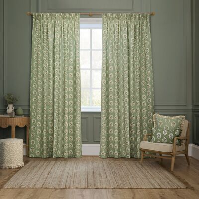 Sanderson Sage Sessile Leaf Curtains - Curtains Sanderson Sage Sessile Leaf Curtains - Curtains