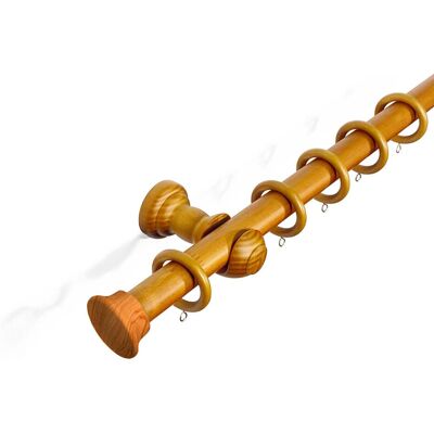 Ophelia & Co. Norgren 28 mm Fixed Length Multi Finials Wooden Curtain Poles Aged Oak Ball 120cm H x 2cm W x 2cm D Ophelia & Co. Norgren 28 mm Fixed Length Multi Finials Wooden Curtain Poles Aged Oak Ball 120cm H x 2cm W x 2cm D