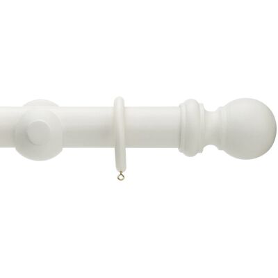 ClassicLiving Keswick Wooden Complete Curtain Pole and Hardware Set Linen White 5cm H x 180cm W x 5cm D ClassicLiving Keswick Wooden Complete Curtain Pole and Hardware Set Linen White 5cm H x 180cm W x 5cm D