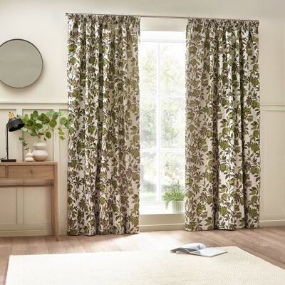 Green Pomegranate Floral Jacquard Curtains - Curtains Green Pomegranate Floral Jacquard Curtains - Curtains