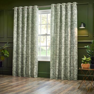 Bengal Chenille Ready Made Eyelet Curtains Sage - Curtains Bengal Chenille Ready Made Eyelet Curtains Sage - Curtains