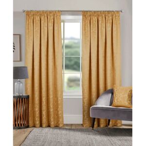 Marlow Home Co. Hallas Pencil Pleat Damask Jacquard Curtains yellow 183.0 H x 229.0 W cm