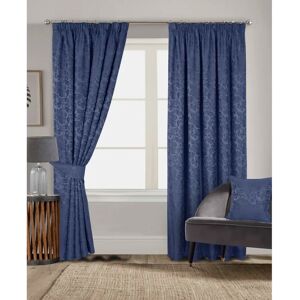 Marlow Home Co. Hallas Pencil Pleat Damask Jacquard Curtains green/blue/navy 229.0 H x 229.0 W cm