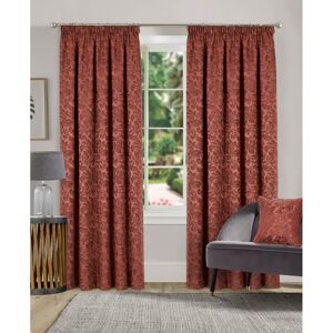 Marlow Home Co. Hallas Pencil Pleat Damask Jacquard Curtains orange 229.0 H x 229.0 W cm