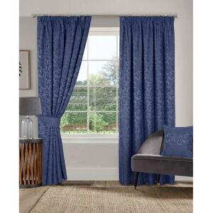 Marlow Home Co. Hallas Pencil Pleat Damask Jacquard Curtains green/blue/navy 183.0 H x 229.0 W cm