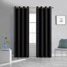 Wade Logan Gunhild Synthetic 100% Room Darkening Blackout Eyelet Curtain black 228.0 H x 228.0 W cm