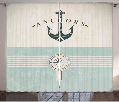 East Urban Home Nautisch Pencil Pleat/Tab Top Blackout Thermal Curtains East Urban Home Dimensions per curtain: 260cm H x 140cm W East Urban Home Nautisch Pencil Pleat/Tab Top Blackout Thermal Curtains East Urban Home Dimensions per curtain: 260cm H x 140cm W