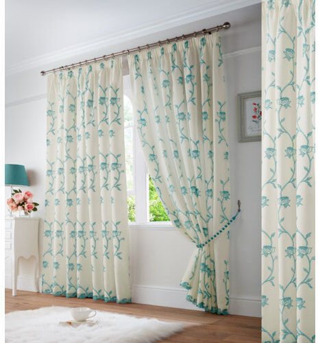 Rosalind Wheeler Cathryn Pencil Pleat Semi Sheer Curtain Rosalind Wheeler Colour: Teal, Panel Size: Width 229cm x Drop 229cm  - Size: Rosalind Wheeler Cathryn Pencil Pleat Semi Sheer Curtain Rosalind Wheeler Colour: Teal, Panel Size: Width 229cm x Drop 229cm  - Size: