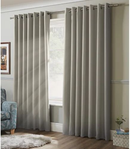 Brayden Studio Marianne Eyelet Blackout Thermal Curtains Brayden Studio Panel Size: 155 W x 183 D cm, Colour: Grey  - Size: 229 W x 229 D cm