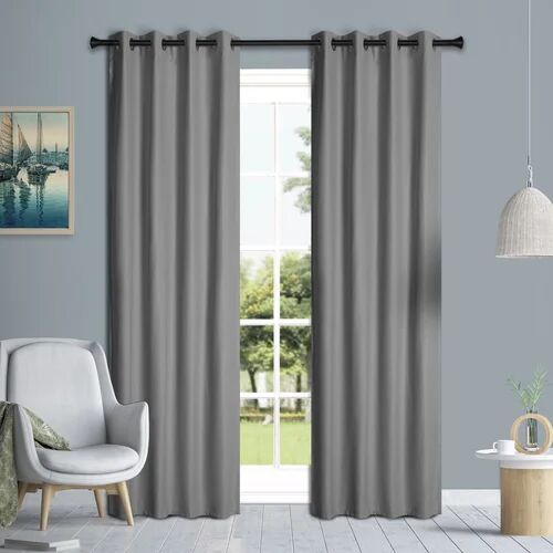 17 Stories Abdia Blackout Curtains 17 Stories Panel Size: Width 117 x Drop 183cm, Colour: Silver  - Size: