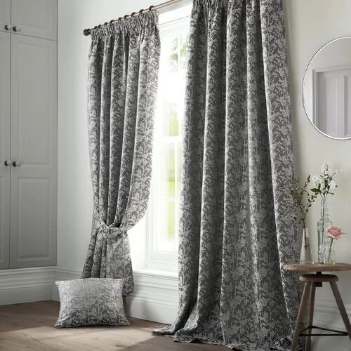 Ashley Wilde Curtains Bayford Pencil Pleat Room Darkening Curtains Ashley Wilde Curtains Colour: Grey, Size per Panel: 168 W x 183 D cm 80cm H X 22cm W X 170cm D