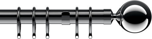 Symple Stuff Nikola Curtain Pole Set Symple Stuff Size: 6.5cm H x 150cm W x 10cm D, Finish: Polished Graphite  - Size: 6.5cm H x 300cm W x 10cm D Symple Stuff Nikola Curtain Pole Set Symple Stuff Size: 6.5cm H x 150cm W x 10cm D, Finish: Polished Graphite  - Size: 6.5cm H x 300cm W x 10cm D