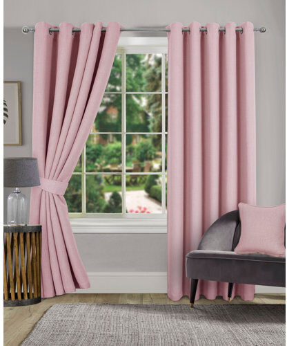 Latitude Run Meliha Eyelet Blackout Curtain Latitude Run Colour: Soft Pink, Panel Size: Width 229 x Drop 183 cm  - Size: Width 114 x Drop 229 cm Latitude Run Meliha Eyelet Blackout Curtain Latitude Run Colour: Soft Pink, Panel Size: Width 229 x Drop 183 cm  - Size: Width 114 x Drop 229 cm