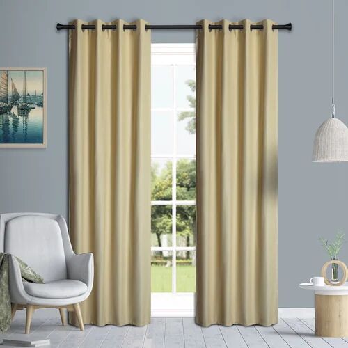 17 Stories Abdia Blackout Curtains 17 Stories Panel Size: Width 229 x Drop 183cm, Colour: Beige  - Size: 50cm H X 48cm W X 48cm D