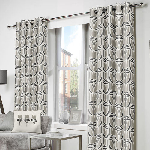 Zipcode Design Charlayne Eyelet Room Darkening Curtains Zipcode Design Colour: Natural, Panel Size: 229 W x 183 D cm  - Size: Width 229cm x Drop 229cm Zipcode Design Charlayne Eyelet Room Darkening Curtains Zipcode Design Colour: Natural, Panel Size: 229 W x 183 D cm  - Size: Width 229cm x Drop 229cm