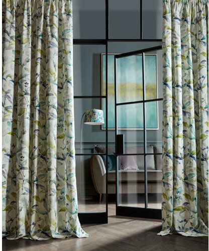 Fernleaf Esme Pencil Pleat Room Darkening Curtain Fernleaf Panel Size: 229 W x 137 D cm  - Size: 80cm H X 90cm W X 36cm D Fernleaf Esme Pencil Pleat Room Darkening Curtain Fernleaf Panel Size: 229 W x 137 D cm  - Size: 80cm H X 90cm W X 36cm D
