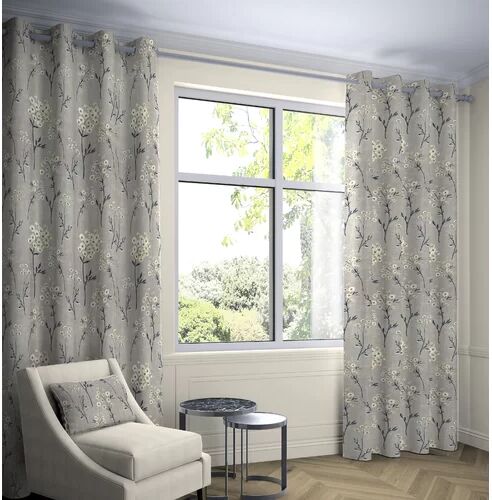 Fleur De Lis Living Precita Blackout Eyelet Thermal Curtains Fleur De Lis Living Colour: Soft Grey, Panel Size: Width 167 W x Drop 228 cm  - Size: Width 167 W x Drop 228 cm