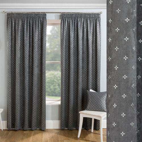 Rosalind Wheeler Feickert Block Out Ready Made Room Darkening Thermal Curtains Rosalind Wheeler Panel Size: 229 W x 229 D cm, Colour: Grey  - Size: 55cm H X 120cm W X 54cm D Rosalind Wheeler Feickert Block Out Ready Made Room Darkening Thermal Curtains Rosalind Wheeler Panel Size: 229 W x 229 D cm, Colour: Grey  - Size: 55cm H X 120cm W X 54cm D