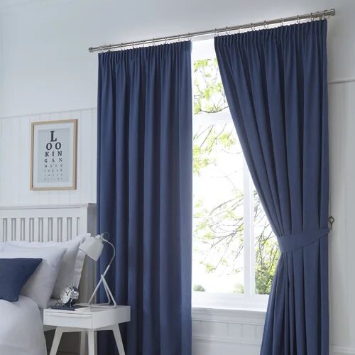 Marlow Home Co. Coleraine Pencil Pleat Blackout Thermal Curtains Marlow Home Co. Colour: Blue, Panel Size: Width 229cm x Drop 137 cm  - Size: 15cm H X 11cm W X 15cm D Marlow Home Co. Coleraine Pencil Pleat Blackout Thermal Curtains Marlow Home Co. Colour: Blue, Panel Size: Width 229cm x Drop 137 cm  - Size: 15cm H X 11cm W X 15cm D