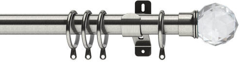 Symple Stuff Curtain Metal Pole and Hardware Set Symple Stuff Size: 180cm, Finish: Satin Steel  - Size: 120cm Symple Stuff Curtain Metal Pole and Hardware Set Symple Stuff Size: 180cm, Finish: Satin Steel  - Size: 120cm