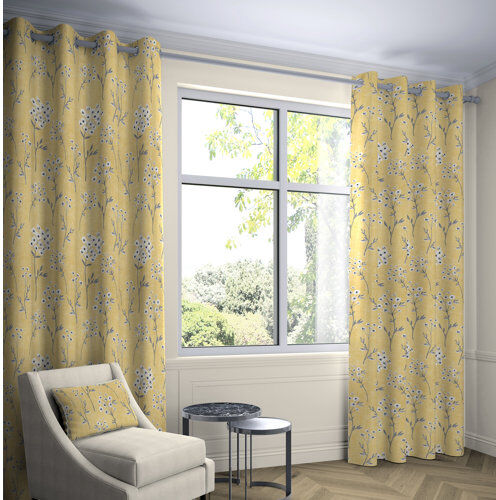 Fleur De Lis Living Precita Blackout Eyelet Thermal Curtains Fleur De Lis Living Colour: Yellow, Panel Size: Width 167 W x Drop 182 cm  - Size: Width 228 x Drop 182 cm Fleur De Lis Living Precita Blackout Eyelet Thermal Curtains Fleur De Lis Living Colour: Yellow, Panel Size: Width 167 W x Drop 182 cm  - Size: Width 228 x Drop 182 cm