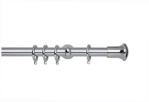 Symple Stuff Curtain Single Pole and Hardware Set Symple Stuff Size: 2.8 cm L x 240 cm W, Colour: Chrome  - Size: 2cm H X 240cm -480cm W Symple Stuff Curtain Single Pole and Hardware Set Symple Stuff Size: 2.8 cm L x 240 cm W, Colour: Chrome  - Size: 2cm H X 240cm -480cm W