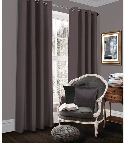 Zipcode Design Burch Grommet Eyelet Room Darkening Thermal Curtains Zipcode Design Colour: Charcoal, Size per Panel: 167 W x 229 D cm  - Size: 229cm H X 229cm W X 3cm D