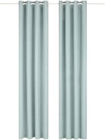 Latitude Run Bonanno Summy Eyelet Room Darkening Curtains Latitude Run Colour: Duck Egg, Panel Size: Width 229cm x Drop 137 cm  - Size: Width 229cm x Drop 229 cm Latitude Run Bonanno Summy Eyelet Room Darkening Curtains Latitude Run Colour: Duck Egg, Panel Size: Width 229cm x Drop 137 cm  - Size: Width 229cm x Drop 229 cm