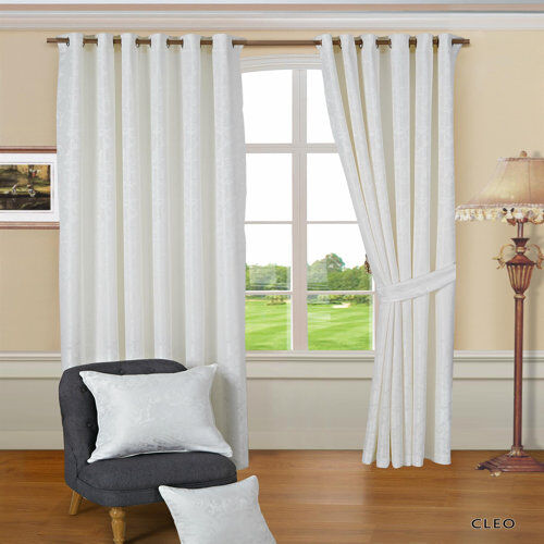 Textile Home Cleo Eyelet Thermal Curtains Textile Home Panel Size: 168 W x 183 D cm, Colour: White  - Size: 117 W x 228 D cm Textile Home Cleo Eyelet Thermal Curtains Textile Home Panel Size: 168 W x 183 D cm, Colour: White  - Size: 117 W x 228 D cm