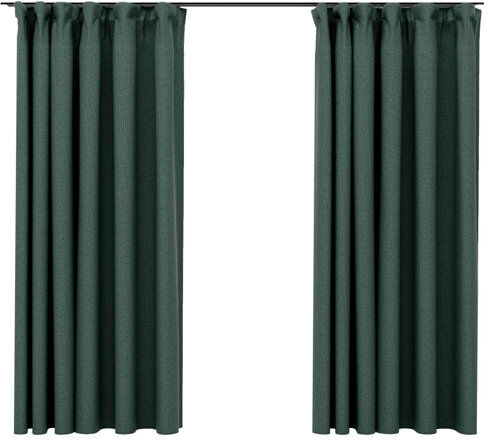 17 Stories Arnettie Linen Look Pencil Pleat Blackout Curtains 17 Stories Colour: Green 117 W x 183 D cm 17 Stories Arnettie Linen Look Pencil Pleat Blackout Curtains 17 Stories Colour: Green 117 W x 183 D cm