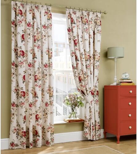 Cath Kidston Garden Rose Pencil Pleat Room Darkening Curtains Cath Kidston Panel Size: 168 W x 183 D cm  - Size: 229 W x 183 D cm