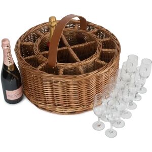 17 Stories Wicker Garden Party Basket Drinks Carrier brown 44.0 H x 47.0 W x 47.0 D cm