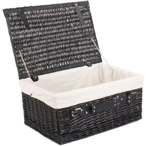 17 Stories Wicker Hamper Basket with Lining black 25cm H x 51cm W x 35cm D