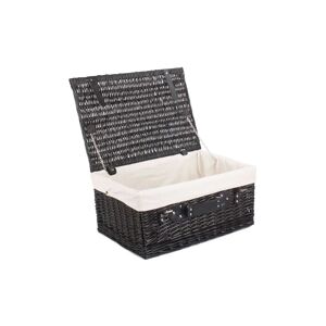 17 Stories Wicker Hamper Basket with Lining black 25cm H x 51cm W x 35cm D