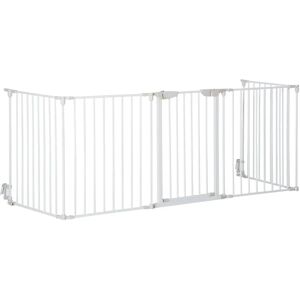 PawHut Wall Mounted Pet Gate gray 74.5 H x 300.0 W x 11.0 D cm