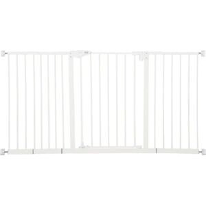 PawHut Pressure Mounted Pet Gate pink/white 76.2 H x 2.0 W x 136.3 D cm