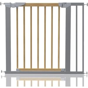 Symple Stuff Beechwood and Metal Safety Baby Gate brown/gray 72.0 H x 91.1 W x 3.0 D cm