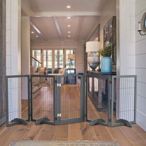 Archie & Oscar Freestanding Folding Pet Gate gray 80.0 H x 280.0 W x 1.8 D cm