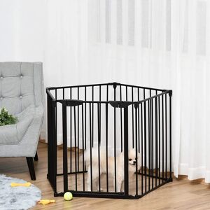 PawHut Free Standing Pet Gate black 74.5 H x 300.0 W x 1.0 D cm