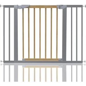 Symple Stuff Beechwood and Metal Safety Baby Gate brown/gray 72.0 H x 110.6 W x 3.0 D cm