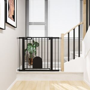 HOMCOM Pressure Mounted Pet Gate Black 103cm W