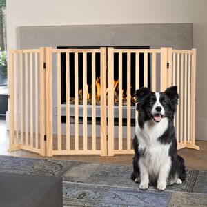 Archie & Oscar Freestanding Pet Gate Natural Wood 91.44cm H X 203.2cm W X 5cm D