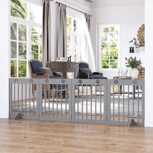 Archie & Oscar Martinez Free Standing Pet Gate gray/brown 61.0 H x 204.0 W x 30.0 D cm