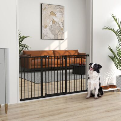Archie & Oscar Safety Pressure Mounted Pet Gate Black 76.2cm H X 147.5cm W X 5cm D Archie & Oscar Safety Pressure Mounted Pet Gate Black 76.2cm H X 147.5cm W X 5cm D